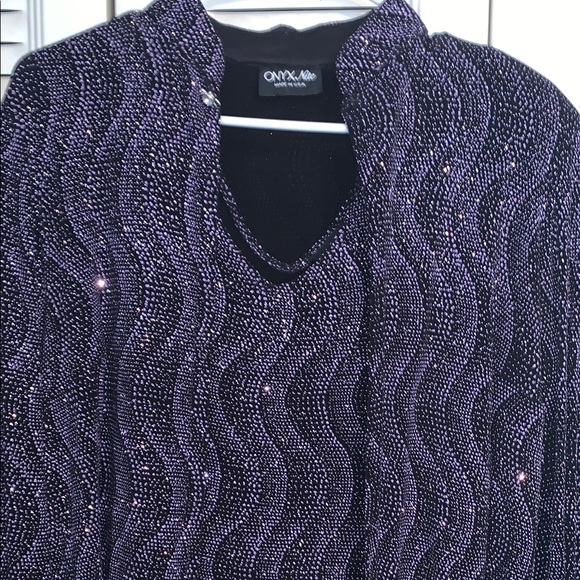 Onyx Nite Black and Silver Glitter Top - Picture 4 of 5